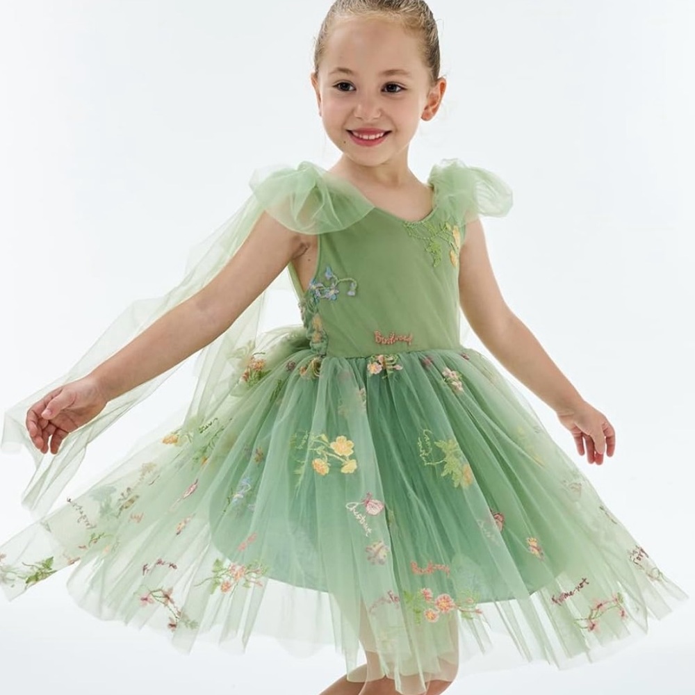 Sage tulle dress 3T